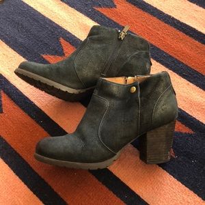 Clarks stacked suede boots